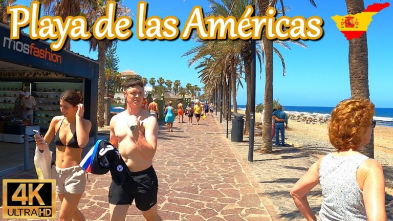 TENERIFE – PLAYA DE LAS AMÉRICAS | Tour of several Places on a Busy Morning 🌞 4K Walk ● Mid-May 2023