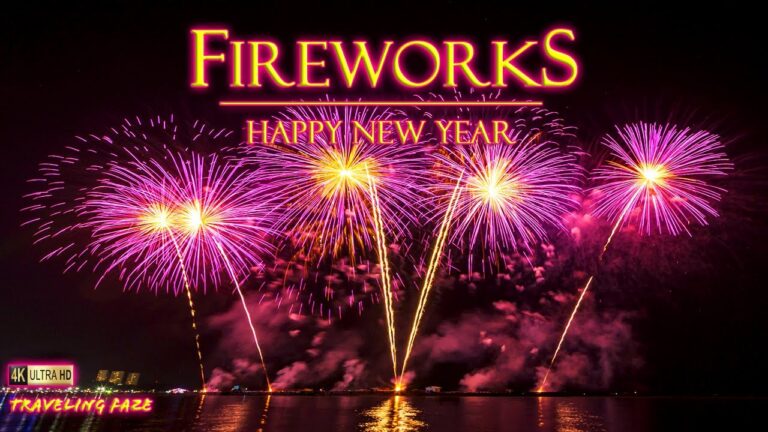 Fireworks Around the World, HAPPY NEW YEAR 4K ~ Travel Guide (Relaxing Music)